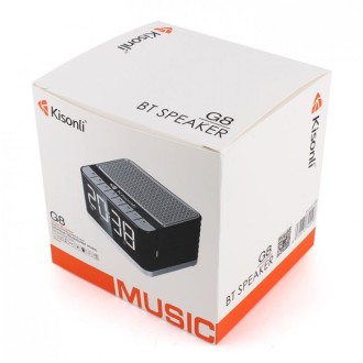 Reproduktor Kisonli G8, Bluetooth, Hodiny, USB, SD, FM, AUX, RGB – černá