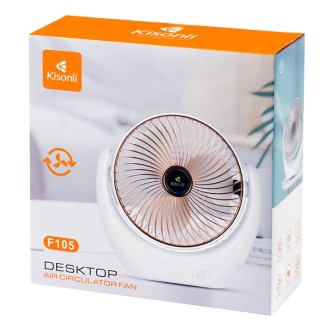 Přenosný ventilátor Kisonli F105, 2000mAh – bílá/stříbrná