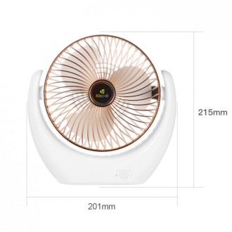 Přenosný ventilátor Kisonli F105, 2000mAh – bílá/stříbrná