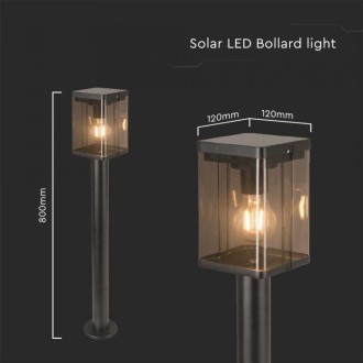 V-TAC LED solární zahradní lampa 2,5W E27 IP44 s mikrovlnným senzorem