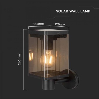 V-TAC LED solární nástěnná lampa E27 2,5W IP44 s mikrovlnným senzorem
