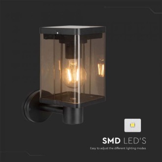 V-TAC LED solární nástěnná lampa E27 2,5W IP44 s mikrovlnným senzorem