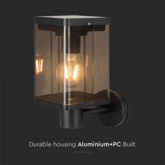 V-TAC LED solární nástěnná lampa E27 2,5W IP44 s mikrovlnným senzorem