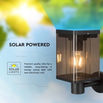 V-TAC LED solární nástěnná lampa E27 2,5W IP44 s mikrovlnným senzorem