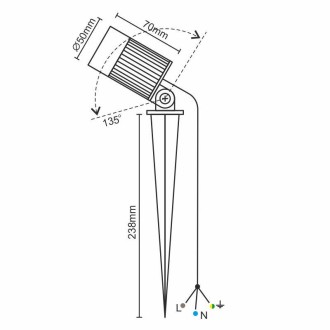 NEDES LED zahradní svítidlo 7W / IP67 / 2800K - LGL413