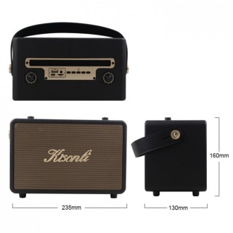 Reproduktor Kisonli G100, Karaoke, Bluetooth, USB, SD, AUX – hnědá