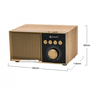 Reproduktor Kisonli G10, Bluetooth, USB, SD, RGB, AUX, FM – zlatá