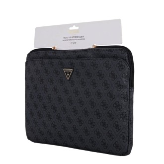 Guess PU 4G Triangle Logo Obal pro Notebook 14" - černá