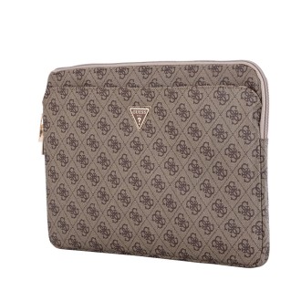 Guess PU 4G Triangle Logo Obal pro Notebook 14" - hnědá