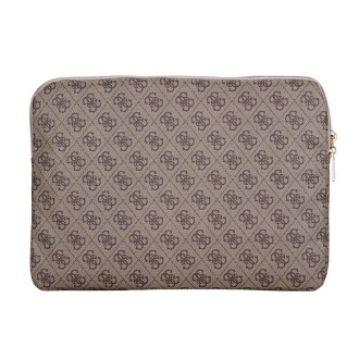 Guess PU 4G Triangle Logo Obal pro Notebook 14" - hnědá