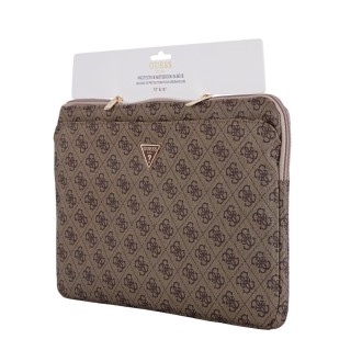 Guess PU 4G Triangle Logo Obal pro Notebook 14" - hnědá