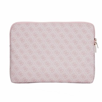 Guess PU 4G Triangle Logo Obal pro Notebook 14" - růžová