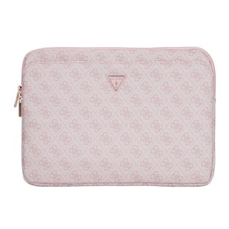 Guess PU 4G Triangle Logo Obal pro Notebook 14" - růžová