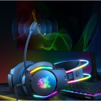 DeTech Onikuma X26 Sluchátka s mikrofonem, 3.5mm, USB - černá