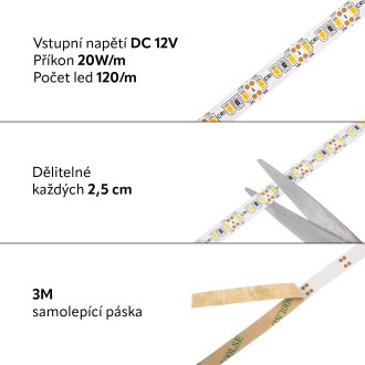 T-led LED pásek CRI-600 vnitřní záruka 3 roky Varianta: Denní bílá
