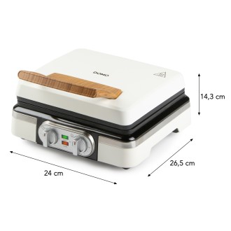 Vaflovač 4x7 s termostatem a časovačem - bílý - DOMO DO9280W