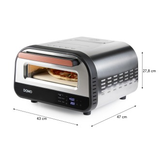 Pizza pec Genius - nerezová, pečící kamen - DOMO DO9289PZ