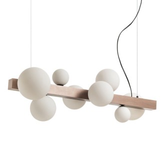 Rendl KASSANDRA závěsná opálové sklo/česaný bronz 230V G9 8x6W Barva / Materiál: opálové sklo, česaný bronz