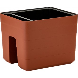 Truhlík samozavlažovací Berberis na zábradlí - terakota 30 cm