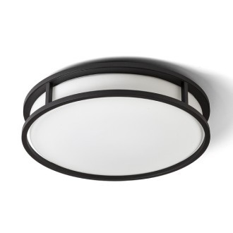 Rendl - GRANDE LED 35 stropní opálové sklo/černá 230V LED 24W IP44 3000K Barva/Materiál: chrom, opálové sklo