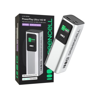 GreenCell Green Cell PowerPlay Ultra powerbanka 25200 mAh, 140W, 2xUSB-C + USB-A, LCD displej, černá