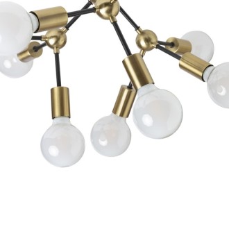 Rendl - ARTEMIA 9 stropní černá česaná mosaz 230V LED E27 9x15W Barva: Černá, Barva / Materiál: česaná mosaz