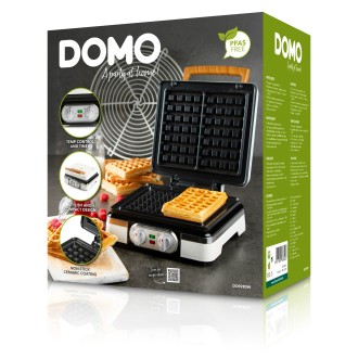 Vaflovač 4x7 s termostatem a časovačem - bílý - DOMO DO9280W