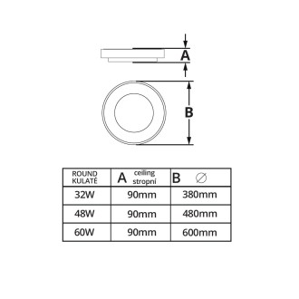 T-led SMART Tuya LED svítidlo ZULU 48W CCT kulaté bílé Varianta: SMART Tuya LED svítidlo ZULU 48W CCT kulaté bílé