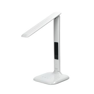 Solight LED stmívatelná stolní lampička s displejem, 7W, volba teploty světla, bílý lesk