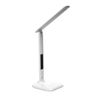 Solight LED stmívatelná stolní lampička s displejem, 7W, volba teploty světla, bílý lesk