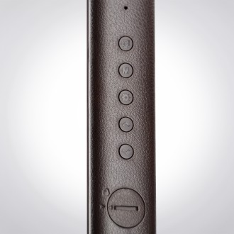 Solight LED stolní lampička s displayem, 9W, volba teploty světla, kůže, hnědá