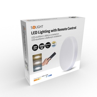 Solight LED osvětlení LECCE s dálkový ovladačem, 36W, 2160lm, 30cm, změna chromatičnosti, stmívatelné, bílá