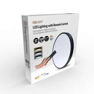 Solight LED osvětlení s dálkový ovladačem, 36W, 2300lm, 30cm, změna chromatičnosti, stmívatelné, černá