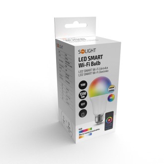 Solight LED SMART WIFI žárovka, klasický tvar, 15W, E27, RGB, 270°, 1350lm
