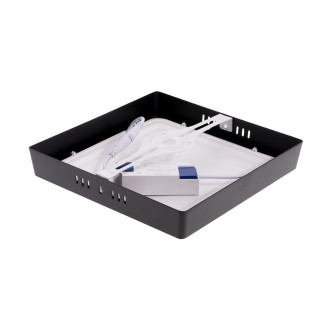 T-led BPS18 LED panel 18W přisazený černý čtverec Varianta: Denní bílá