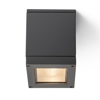 Rendl - QUADRA M stropní antracitová 230V LED E27 8W IP54 Barva: Šedá