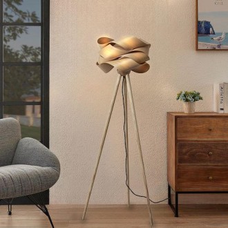 NEDES Designová stojací lampa z masivního dřeva E27 / 60W - WRE191