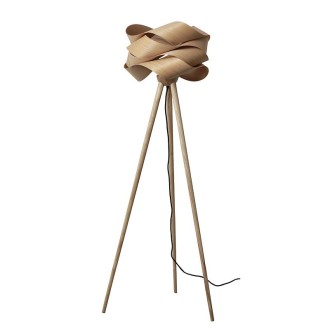 NEDES Designová stojací lampa z masivního dřeva E27 / 60W - WRE191