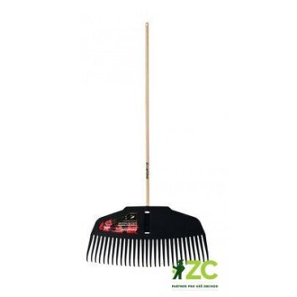Hrábě švédské pevný plast 580 mm - s dřevěnou násadou 150 cm