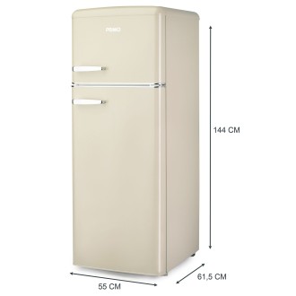 Retro lednice s mrazákem nahoře - krémová - PRIMO PR167RKC