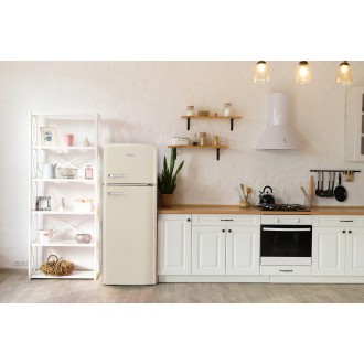 Retro lednice s mrazákem nahoře - krémová - PRIMO PR167RKC