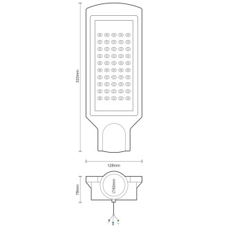 NEDES LED pouliční svítidlo 50W / 4000K - LSL322N