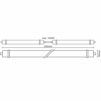 NEDES LED prachotěsné nouzové svítidlo 40W / 5W / IP65 / 1200 / 4000K / E - LNL324/3E