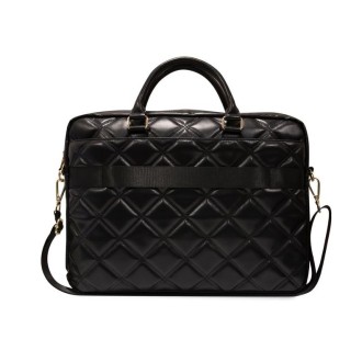 Guess PU Quilted 4G Metal Logo Computer Bag 15/16" Black