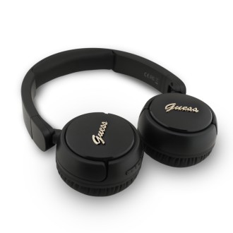 Guess Script Metal Logo Bezdrátová Sluchátka - černá