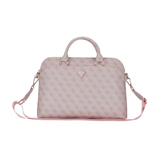Guess PU 4G Triangle Logo Brašna na notebook 15" - řůžová