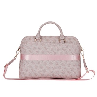 Guess PU 4G Triangle Logo Brašna na notebook 15" - řůžová
