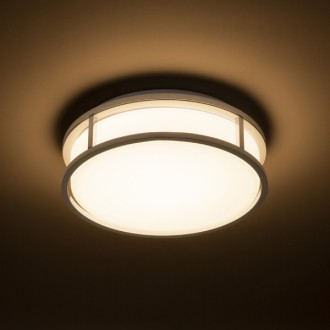 Rendl - GRANDE LED 25 stropní opálové sklo/černá 230V LED 12W IP44 3000K Barva/Materiál: opálové sklo, černá