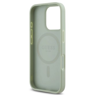 Guess PU Grained Classic Logo MagSafe Zadní Kryt pro iPhone 16 Pro Max Zelená