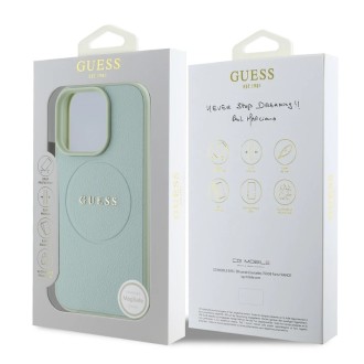 Guess PU Grained Classic Logo MagSafe Zadní Kryt pro iPhone 16 Pro Max Zelená